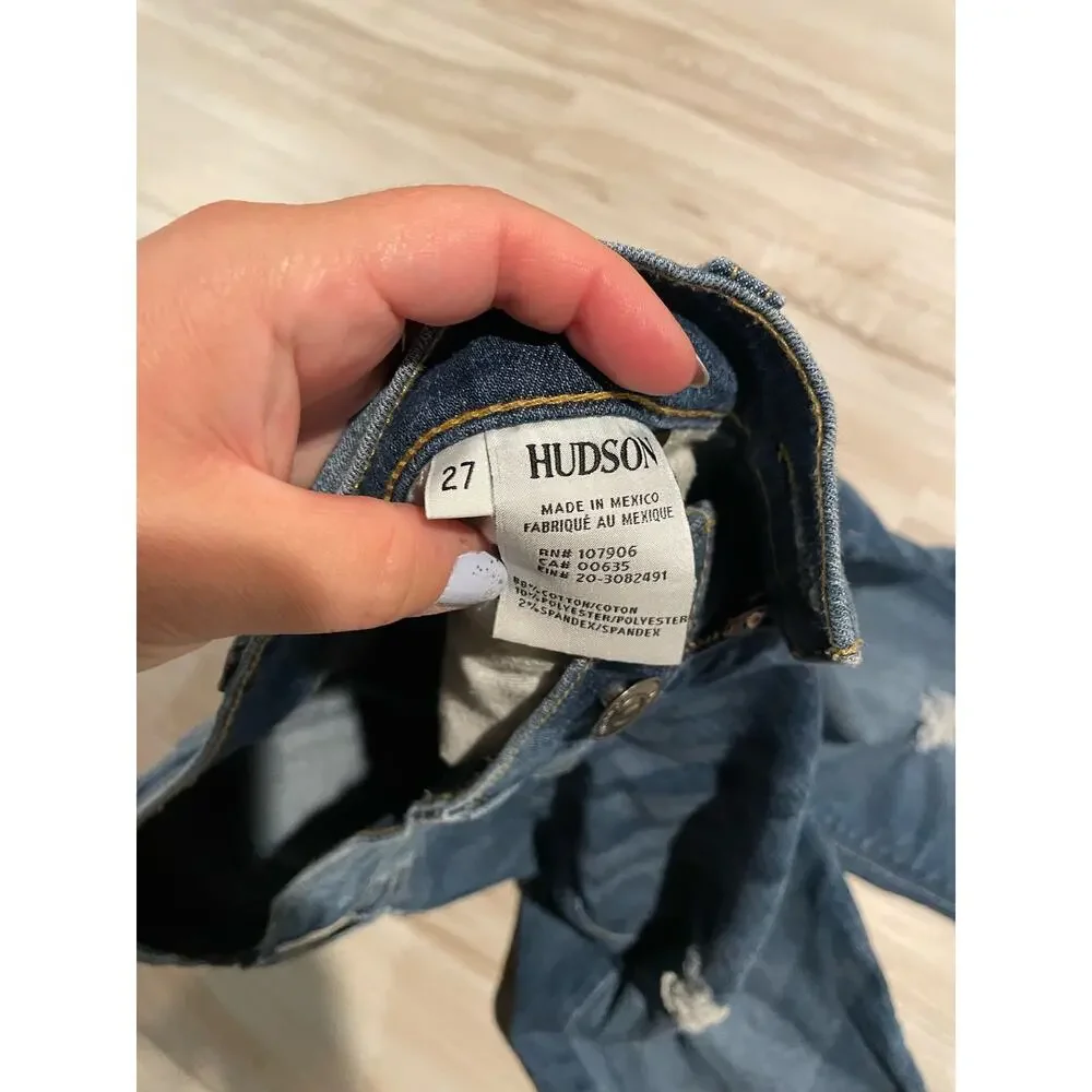 Hudson Krista Skinny Crop distressed jeans size 27